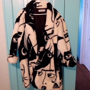 Beautiful faux fur abstract coat